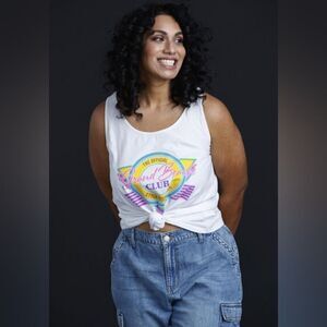 New With Tags Grand Beach Club Women's Size Large White‎ Keyhole Tank